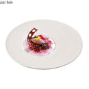Axyaa White Ceramic Dinner Plate - Restaurant Dessert Sushi Molecular Cuisine Display Plate