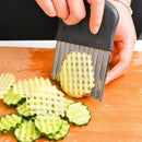 Axyaa Crinkle Cut Knife Chopper French Fry Maker - Stainless Steel Vegetable Slicer