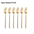Axyaa 21 Piece Gold Cutlery Set - Stainless Steel 304 Elegant Tableware
