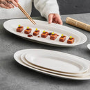Axyaa White Ceramic Fish Plate - Specialty Sushi Dessert Snack Restaurant Tableware