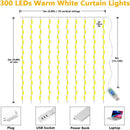 Axyaa Festive LED Curtain Lights with 8 Modes and Remote Control
