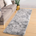 Axyaa Tie-Dye Memory Foam Plush Rug, Light Gray Large Rug for Living Room & Bedroom