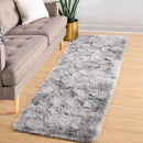 Axyaa Tie-Dye Memory Foam Plush Rug, Light Gray Large Rug for Living Room & Bedroom
