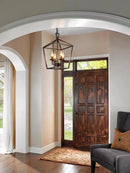 Axyaa Rectangular Black Candle Chandelier in Nordic Industrial Style