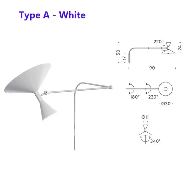 Axyaa Industrial Long Wall Sconce Marseille Lamp for Bedroom and Living Room