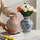 Axyaa Blue & White Porcelain Pomegranate Vase - High-end Ceramic Home Decor