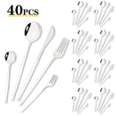 Axyaa Black Gold Stainless Steel Cutlery Set - 40pcs Flatware Dinnerware