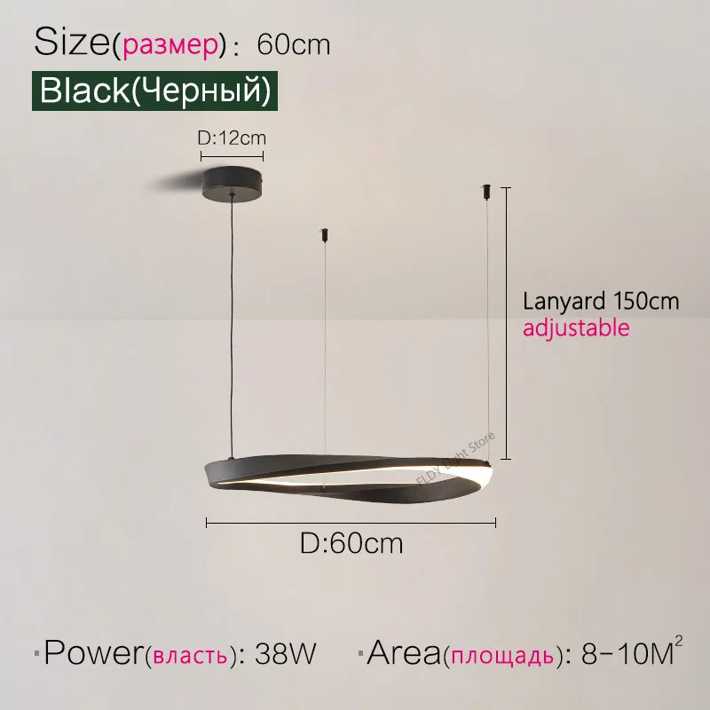 Axyaa Nordic Pendant Chandelier Ring Lamp for Modern Dining Room and Bedroom