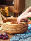 Rattan Basket Snack Bread Fruit Tray by Axyaa