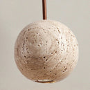 Yellow Travertine Stone Pendant Chandelier by Axyaa - Nordic Bedroom Lighting