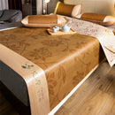 Axyaa Bamboo Cooling Mat & Pillowcase Set, Ice Silk Bed Sheet, Non-Slip Cool Pad