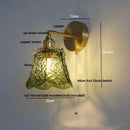 Axyaa Vintage Style Green Glass LED Wall Lights with Pull Chain Switch