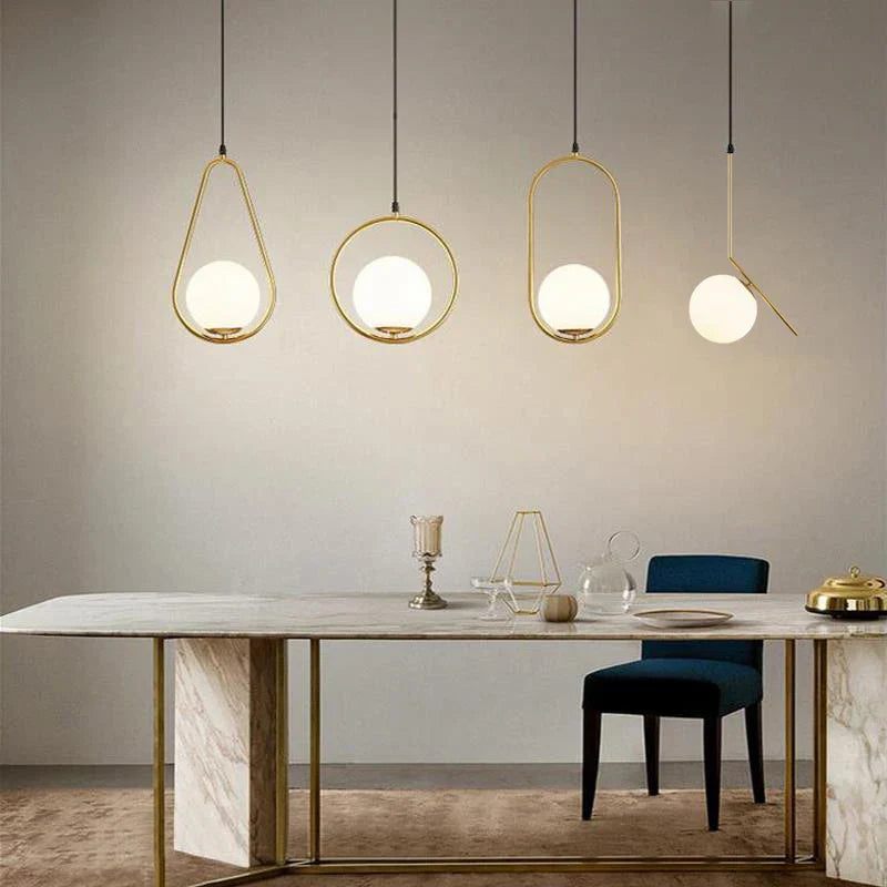 Axya Glass Ball Pendant Lights Industrial Hanging Lamp for Kitchen Dining Bedroom