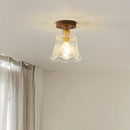 Axyaa Modern Glass LED Ceiling Lamp Copper Walnut for Home Decor