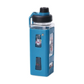Axyaa Square Plastic Water Bottle with Straw, Leak Proof Sports Cup, 600ML Large Capacity