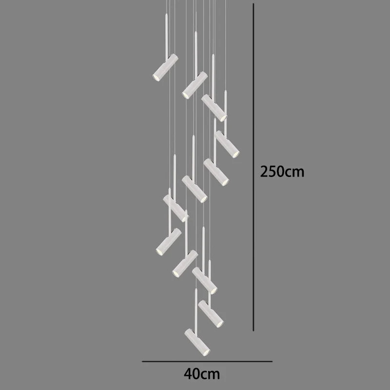 Axyaa Staircase Chandeliers Hanging Light Modern LED Pendant Lamps Indoor Living Room Lighting