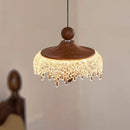 Axyaa Retro Wood Grain Pendant Lamp Water Droplet Design