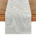Pink Champagne Gold Textured Table Runner by Axyaa: Elegant Grey Marble Design for Stylish Tables
