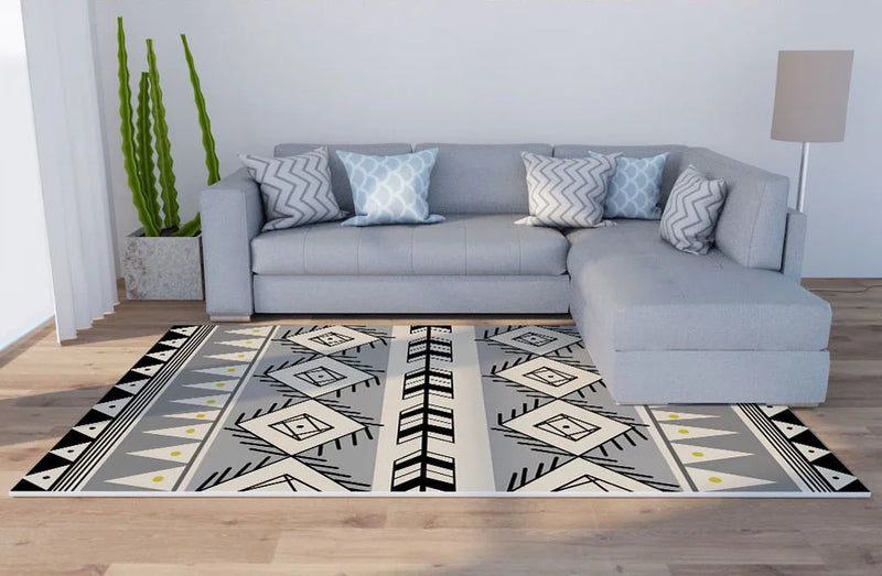 Axyaa Geometric Print Carpet for Boho Home Decor