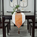 Axyaa Chinese Style Luxury Jacquard Table Runner with Tassel for Home Decor