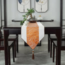 Axyaa Chinese Style Luxury Jacquard Table Runner with Tassel for Home Decor