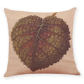 Axyaa Big Leaf Pattern Linen Pillowcase 45x45cm for Car Sofa Home Décor