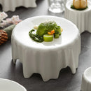 Axyaa Round White Plate - High Foot Plate, Artistic Conception, Irregular Western Food Plate
