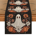 Axyaa Cute Ghost Chrysanthemum Table Runner - Halloween Party Decor and Dresser Table Accent