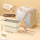 Axyaa Divided Microwave-Heatable Bento Lunch Box with Lid, Stackable for Kids & Students