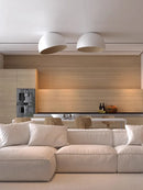 Axyaa Wood Grain LED Ceiling Light with Remote Control - Modern Minimalist Flush Mount Lamp