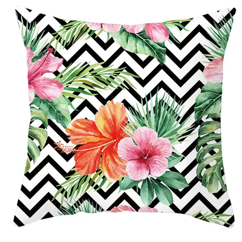 Axyaa Tropical Plants Flower Pillowcase