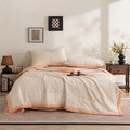 Axyaa Double-Layer Yarn Soybean Summer Quilt Set - Cotton Printed Bubble Design