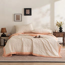 Axyaa Double-Layer Yarn Soybean Summer Quilt Set - Cotton Printed Bubble Design