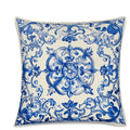 Axyaa Floral Pattern Pillow Cover for Sofa, Bedroom, Car - Blue and White
