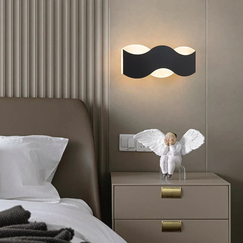Axyaa Modern LED Wall Lamp Wave Design for Bedroom, Sofa, Bathroom Decor