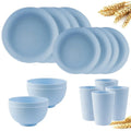 Axyaa Wheat Straw Cutlery Set 16Pcs Dinnerware Kit for Picnic, Camping