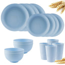 Axyaa Wheat Straw Cutlery Set 16Pcs Dinnerware Kit for Picnic, Camping