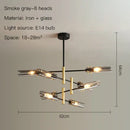Axyaa Sputnik Glass & Iron Chandelier: Elegant Nordic E14 Lighting for Dining, Bedroom & Kitchen