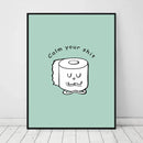 Axyaa Bathroom Yoga Funny Wall Canvas Art for Minimalist Home Decor