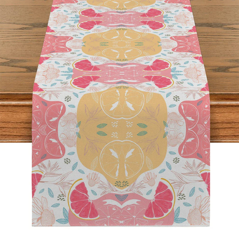 Axyaa Peach Fruit Branches Table Runner for Home Wedding Centerpieces