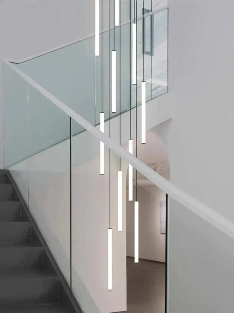 Axyaa Acrylic Stair Pendant Lights: Modern Minimalist Design for Elegant Loft Spaces