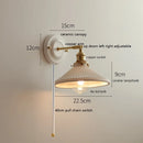 Axyaa Modern LED Wall Lamp with Ceramic Canopy & Copper Arm for Home Indoor