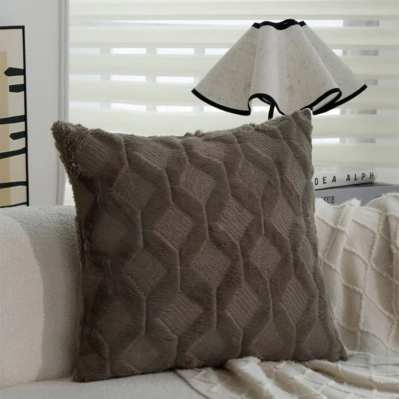 Axyaa Plush Diamond Pattern Cushion Cover Set for Stylish Home Decor