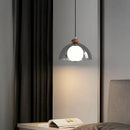 Axyaa Smoky Gray Glass LED Pendant Chandelier: Nordic Hanging Lamp for Dining Room, Kitchen, Bedroom