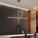 Axyaa Black Ceiling Chandelier with Remote Control - Modern Minimalist Kitchen and Dining Room Lighting