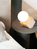 Axyaa Natural Travertine Stone Table Lamp for Indoor Decoration