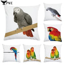 Axyaa Parrot Bird Decorative Throw Pillow Cover - Colorful Polyester Sofa Pillow Cover