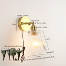 Axyaa Striped Glass LED Wall Sconce - Japanese Vintage Style