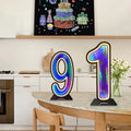 Axyaa Starry Sky Neon Number Sign Double-Sided Light for Party Decor