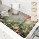 Axyaa Floral Kitchen Drying Mat - Absorbent & Antiskid Drain Pad